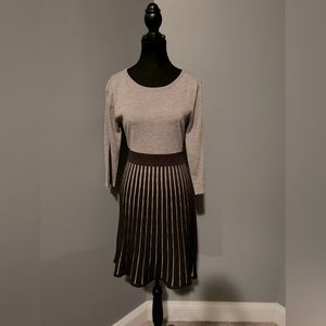 Light gray and charcoal stripe dress